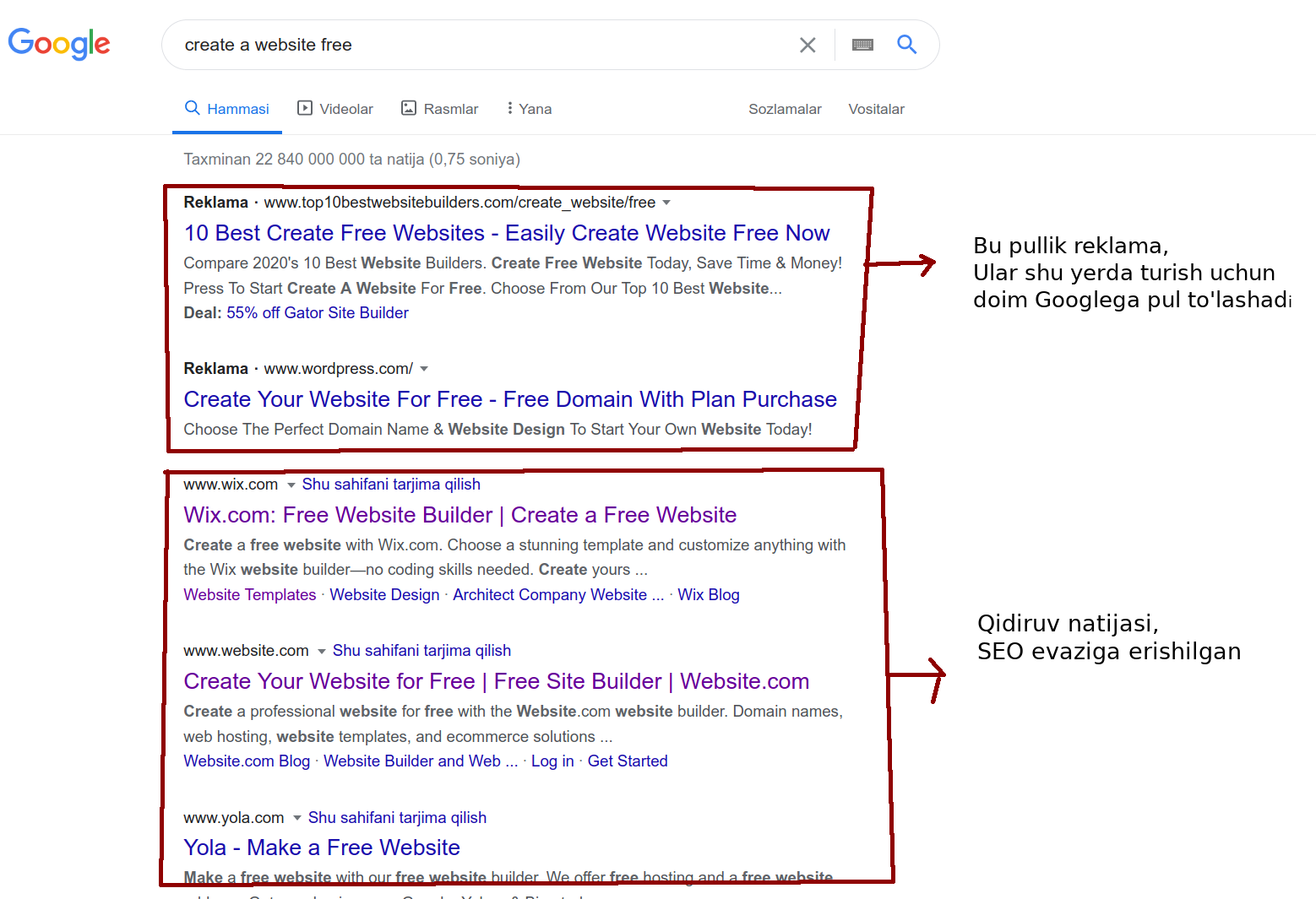 serp qidiruv natijasi